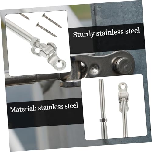 Kit de tensores para cables de barandilla KALLORY de acero inoxidable para poste de madera y escaleras, resistente para líneas de cable en terrazas miniatura 4