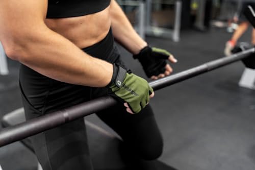 Harbinger Power Weightlifting Gloves, Padded genuine leather palm provides firm grip with reinforced high-touch areas - Image 6