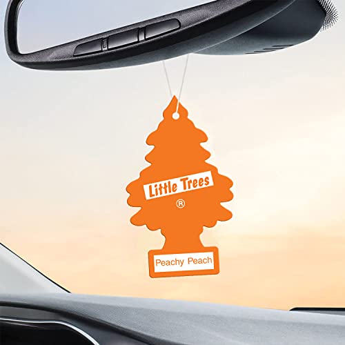 Image of Little Trees Cardboard Hanging Car, Home & Office Air Freshener, Peachy Peach (Pack of 6)