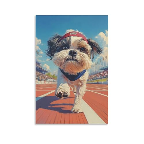 Impression sur toile Shih Tzu avec rendu artistique premium 50x75