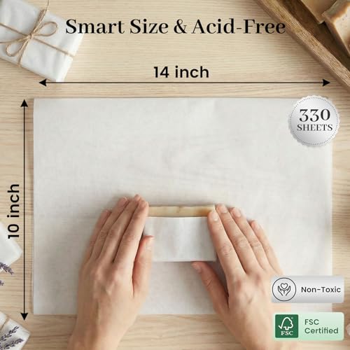 Image of Koogel 330 Sheets White Tissue Paper, 14 X 10 inches Tissue Paper Bulk