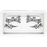 EMILYSTORES Flower Garden Tattoo Black Lace Paper Lashes Upper and Lower Costume Party Halloween Black False Eyelashes Paper Eye Lashes 1 Pairs