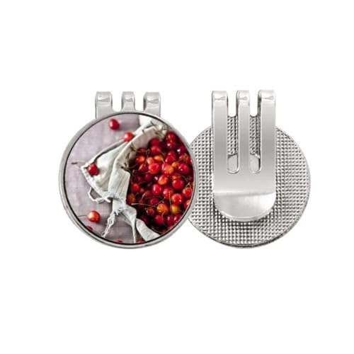 Marqueur de balle de golf magnétique en émail haut de gamme design fruits rouges
