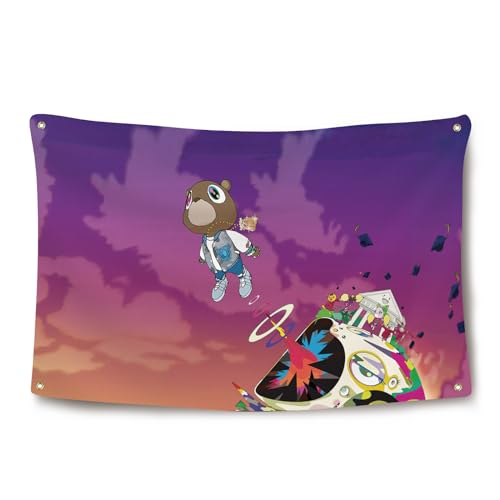 Kanye Rapper Album Cover Flag 35 Feet Funny Flag for Room Flag Banner College Dorm Room Decor Bedroom Wall Decor Flag