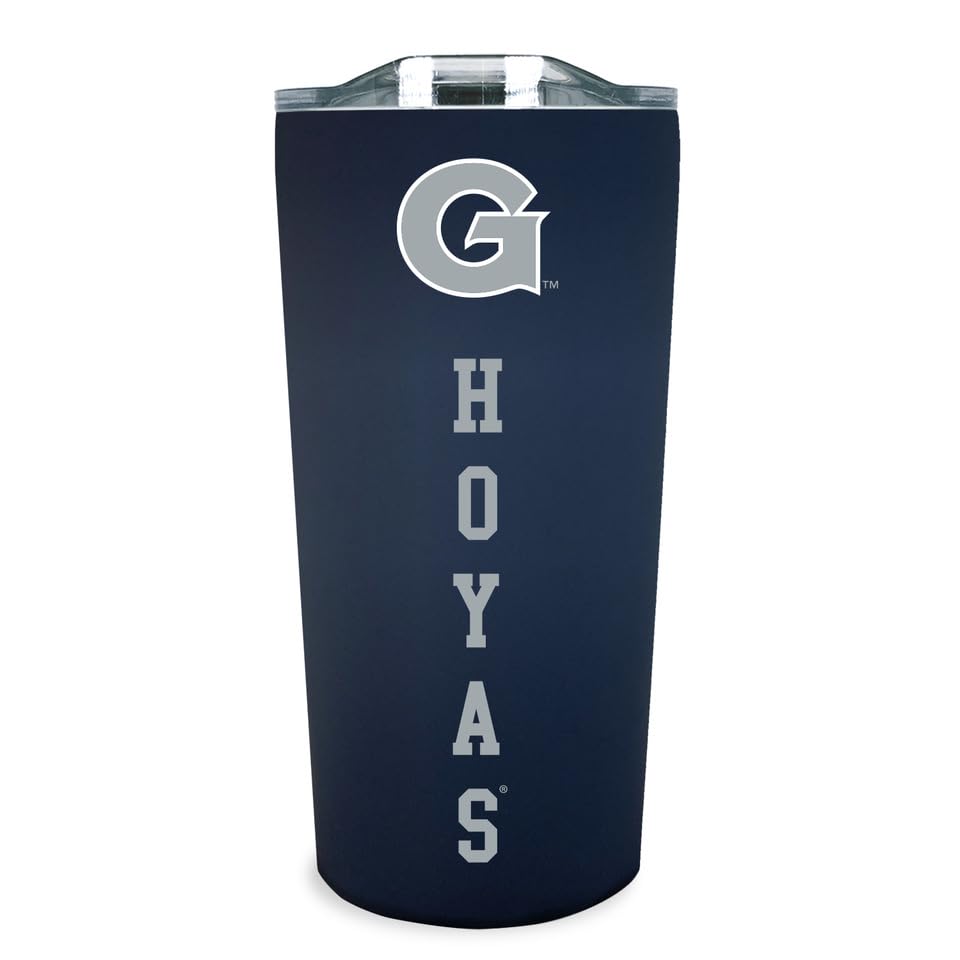 Decorvo Officially Licensed Collegiate Stainless Steel Tumbler - Double Walled Insulated Travel Tumbler with Slide Lid - 18 oz (Georgetown)
