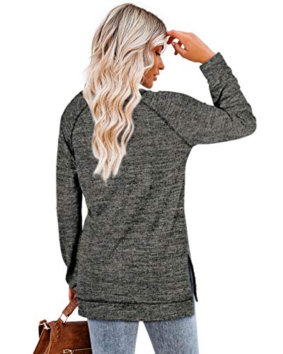 Image of Aokosor Womens Sweaters Long Sleeve Shirts Lightweight Side Split Tunic Tops for Leggings Trending Now 2023