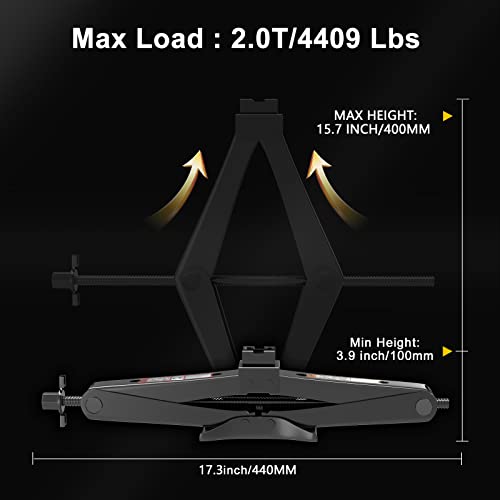 IMAYCC Scissor Jack for Car - 2 Ton (4409 lbs) Car Jack Kit,Quick Lifting Tire Changing Kit, Tire Jack kit for Auto/SUV/MPV (2 Ton)