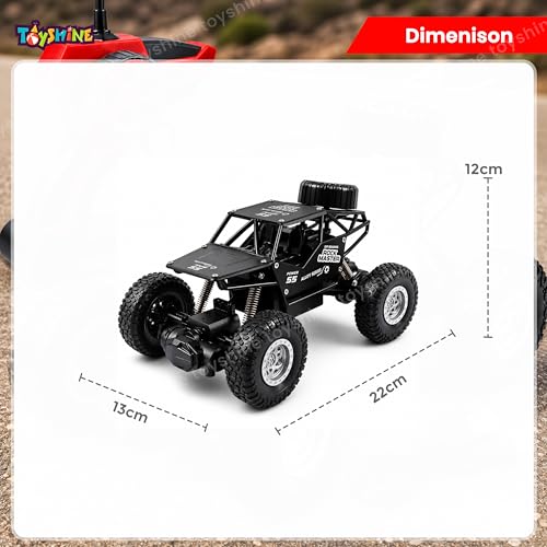 Image of Toyshine 1:18 Scale 40mhz Frequency Remote Control High Speed Alloy Off Road Rock Crawler Fast Racing Vehicle Electric Hobby Toy Car for Kids Adults - Black