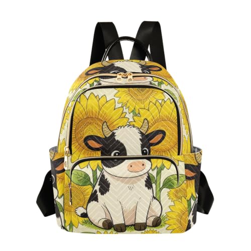 Sac à dos polyester ergonomique S-M contre la fatigue avec motif vache mignonne