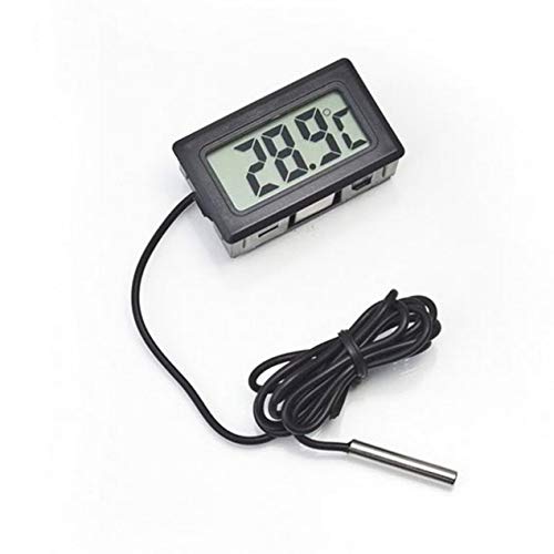 Termômetro digital profissional com tela LCD eletrônica portátil para geladeira/freezer/aquário/temperatura do tanque de peixes - preto