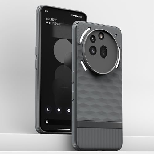 Image of Pikkme Back Cover for Nothing Phone 3a Pro 5G Soft Grip 3D Hexa Cube Texture Silicone Bumper Case (Grey)