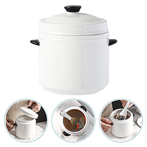 UPKOCH Ceramic Bowl with Lid for Cooking Hot Pot and Soup UPKOCH Ceramic Bowl with Lid for Cooking Hot Pot and Soup
