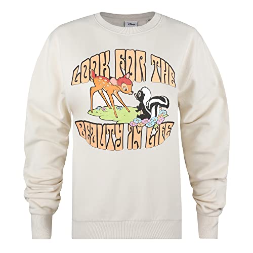 Cotton Soul Disney Bambi Beauty In Life - Sudadera para mujer, color piedra, piedra, XL
