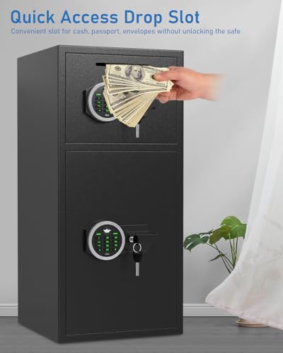 Image of 6.5 Cubic Safe, Extra Large Home Safe Box Fireproof Waterproof, Digital Safes with Deposit Slot & Metal Storage Box, Soft Lining Money Safe with Backlit Keypad & Dual Alarm for Home Office