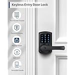 Keyless Entry Door Lock with Keypad and Handle for Front Doors, Touchscreen, Anti-peep Password, Auto-Locking, Matte Black - Image 2