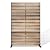 FENCY Metal Privacy Outdoor Patio Privacy Screen, 72" H×47" W Natural Wood Color Freestanding Decorative Screen for Deck Balcony