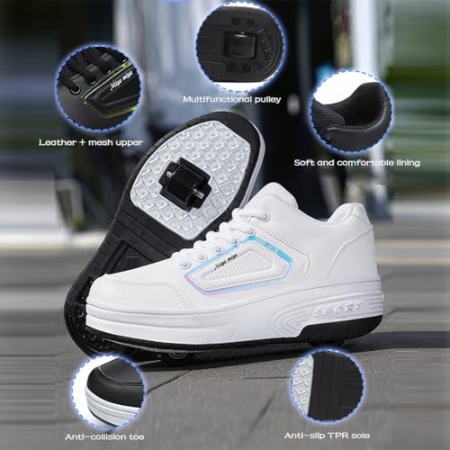 Kids Roller Skate Shoes Roller Sport Sneakers Shoes for Boys Girls with 2-Wheels Unisex Child Retractable Sneakers Shoes for Birthday Children Show Gift4