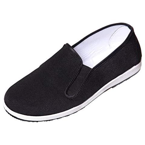 Kung Fu Shoes Martial Arts Shoes Men/Women Chinese Traditional Old Beijing Shoes Kung Fu Tai Chi Rubber Sole Shoes Black (Black, Adult, Men, 10.5, Numeric, US Footwear Size System, Medium) Cover