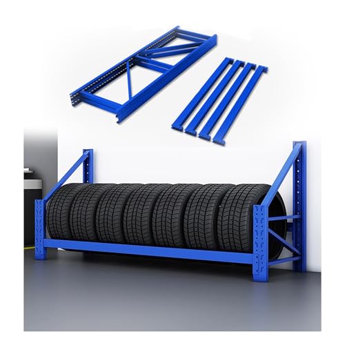 Robusto scaffale per pneumatici con 1/2 livelli, supporto per pneumatici regolabile in altezza, scaffale multifunzione con grande capacità (1 livello, 200 x 55 x 140 cm)