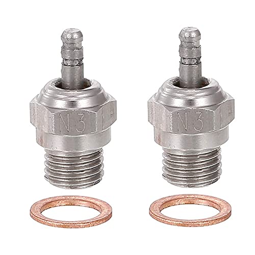 WANGCL Lot de 2 bougies de préchauffage N3 pour voiture télécommandée 1/10, compatible avec Traxxas Kyosho HSP HPI Redcat