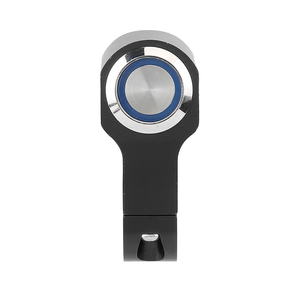 Interruttore impermeabile in acciaio da 22 mm per manubrio di moto e ATV, con spia blu, pulsante a ritorno automatico per faro, luce antinebbia e clacson; adatto a manubri da 0,87