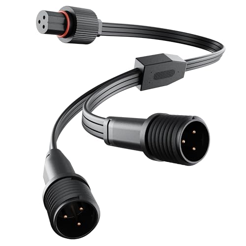 SAYSOLAK Y-Splitter for Govee Permanent Outdoor Lights/Lights Pro Y-Shaped Extension Cable (1 Female to 2 Male) Compatible with Govee H706A H706B H706C H705A H705B H705C (Black)