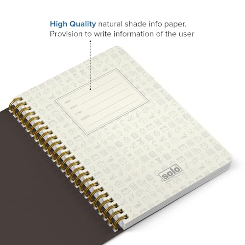 Image of SOLO Velvet Finish Spiral Notebook | A5 Size, 160 Unruled Pages, 80 GSM | Fountain Pen Friendly Premium Journal for Sketching & Writing