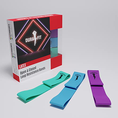 Image of Durafit - Sturdy, Stable and Strong Natural Rubber Home Workout Unisex Resistance Band, Pack of 3