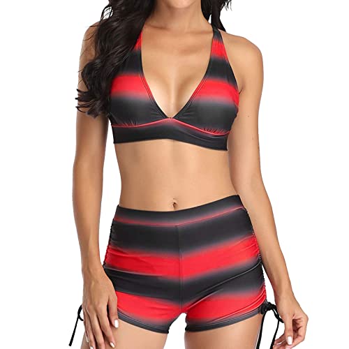 Tankini pour femme avec maillot de bain rembourré et taille haute galbante XXL