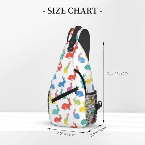Mochila bandolera urbana con estampado de conejos para viajes y senderismo miniatura 3
