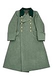 100% nuevo y de alta calidad. Militaryharbor WW2 WWII German M36 Kriegsmarine Coastal Officer Fieldgrey Wool Greatcoat, hojas, gris, XXS