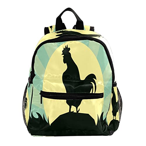 Mochila Silueta De Cuervos De Gallo Bolsa Mochila De Jardín De Infantes De 3 A 8 Años Cover