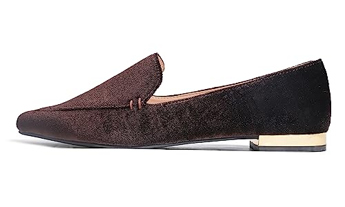 Image of FEVERSOLE Women's Loafer Flat Pointed Deco Low Heel Fashion Slip On Dress Driving Office Shoes