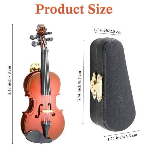 Image of EASTROCK Violin Brooch, 3.15inches Mini Violin Pin, Miniature Musical Instrument Fashion Lapel Brooch Pin with Case Musical Gift
