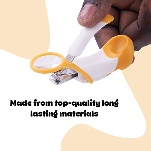 Image of Baybee Baby Nail Clipper with Magnifier Zoom Lens, Safety Nail Cutter for New Born Babies Infant Toddler, Manicure Pedicure Care| Baby Nail Cutter| Nail Clipper for New Born Baby (Pack of 1) (Orange)