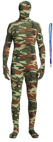 Image of Full Bodysuit Include Zipper Helper Unisex Spandex Stretch Adult Costume Zentai Disappearing Man Body Suit