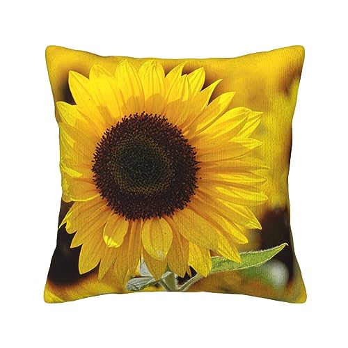 Housse de coussin velours côtelé 50x50 cm imprimé tournesol pour salon - 2