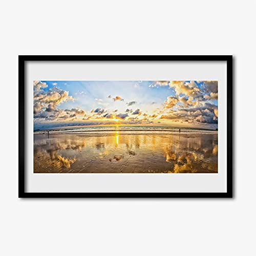Paysage de mer affiche encadrée 60x40 cm cadre en MDF photo murale