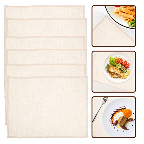 Manteles individuales prácticos PRETYZOOM servilletas de lino antimanchas para comedor 7