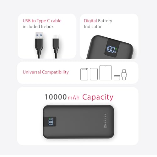 Image of Beetel Volte Series PB10 10000mAh Power Bank 22.5W Fast Charging | Triple Output QC3.0, PD3.0 & PPS | Pass Through Charging | Designed for Apple iPhone, Samsung, OnePlus and All Smartphones | Black