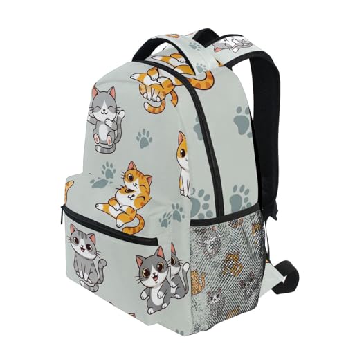 Kids Backpacks, Cute Cartoon Cats Lightweight Travel Bookbag for Boys Girls Back to School Essentials,16 in3