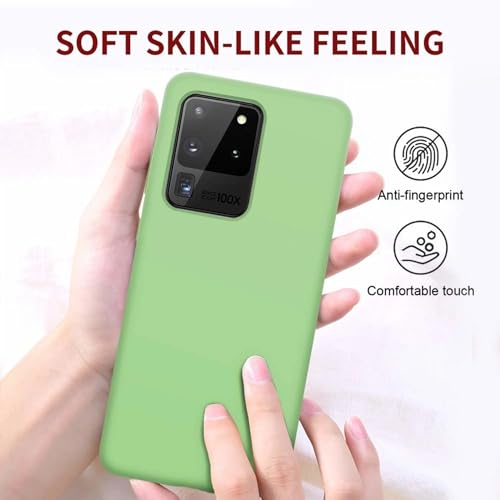 Image of MOBILOVE Back Cover Case for Samsung Galaxy S20 Ultra | Pure Liquid Soft Matte Silicone Case with Logo and Comes with Camera and Screen Protection Back Cover for Samsung Galaxy S20 Ultra (Mint Green)