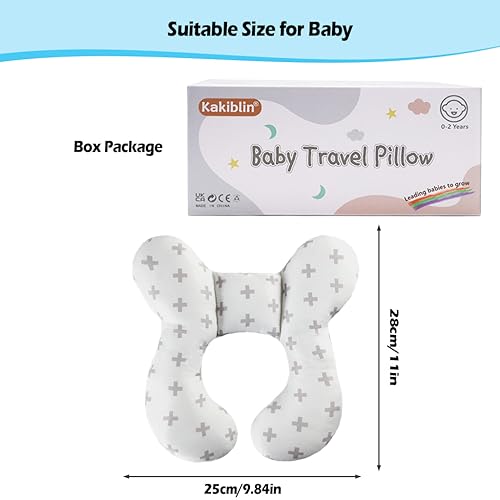 Image of KAKIBLIN Baby Travel Pillow, Upgraded Baby Neck Pillows for Car Seat, Infant Neck Support Pillow for Head and Neck,Newborn Head Support for Car Seat,Pushchair