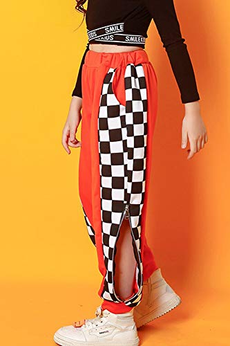 Rolanko Girls' Jogger Pants Active Kids Sweatpants with Pocket Hip Hop Streetwear Trousers 4-14 Years3