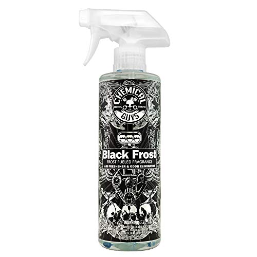 Chemical Guys Black Frost Air Premium Car Air Freshener Spray & Odor Eliminator - Crisp Masculine Scent Spray for Trucks, SUVs, RVs, and Motorcycles - Use in Home, Office, or Garage, 16 oz Bottle