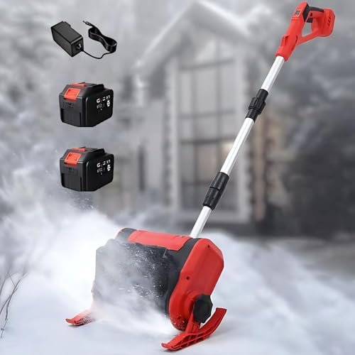 fresa spazzaneve a batteria, fresa neve spazzaneve elettrico con motore brushless 20v, 2200 giri/min, larghezza di lavoro 32 cm, profondità massima della neve 16 cm, incluse batterie da 4.0 ah