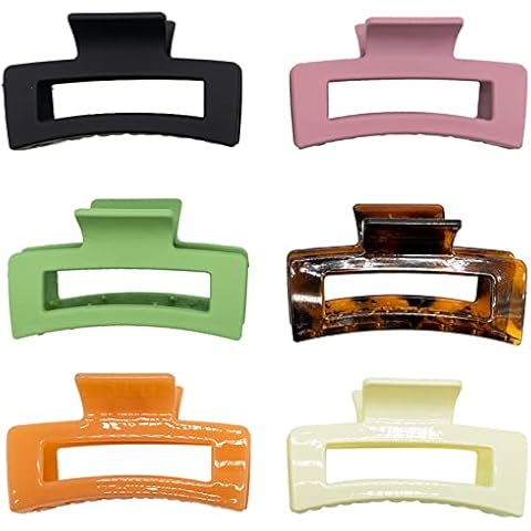 Große Haarklammer,6 Stück Rutschfest Haarspange Matt Solide Mehrfarbig Haarklammer Rechteckig Kunststoff Klaue Clips Haarklammern Cover