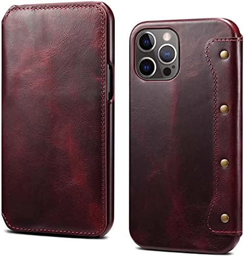 Étui pour Apple iPhone 14 Pro évitez les bris d'écran avec ce cuir rouge