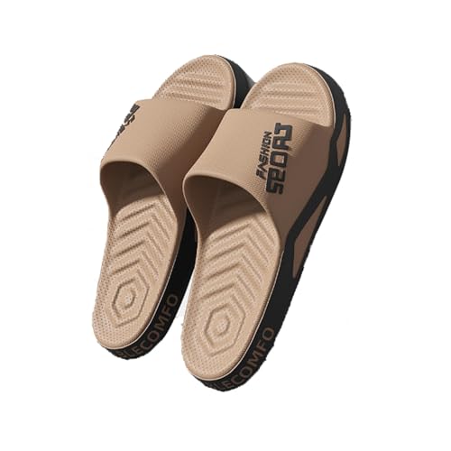 Herren-Sport-Regenerations-Sandalen,Junior-Pool-Schuhe,weiches Kissen,leichteFußgewölbeunterstützung, offene Zehen,Sommer-EVA-Badezimmer-Hausschuhe zum Reinschlüpfen für drinnen und draußen,Brown-47