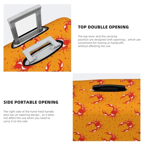 Red Crab Print Luggage Cover For Suitcase,Washable Elastic Travel Suitcase Protector With Zipper Closure And Bottom Buckle – Fits 18-32" Luggage-X-Large3